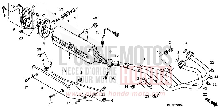 EXHAUST MUFFLER for SW-T400 ABS PEARL COSMIC BLACK (NHA64) from 2009